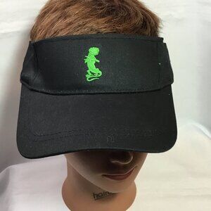 Geico Gecko Lizard Black Adjustable Sports Visor NWOT